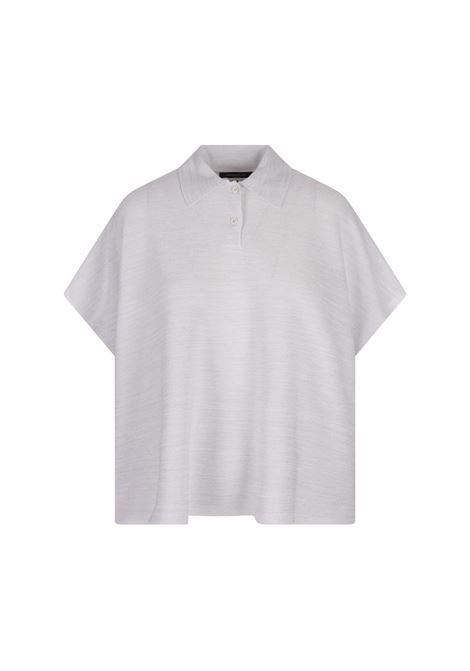 White Boxy Fit Polo Shirt in Organic Cotton with Lurex FABIANA FILIPPI | Polo shirts | MAD275F505L233000021
