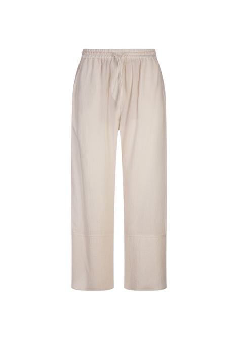 Pantaloni Bianchi In Viscosa Riga Armatura FABIANA FILIPPI | Pantaloni | PADC02F405H5580000VRU