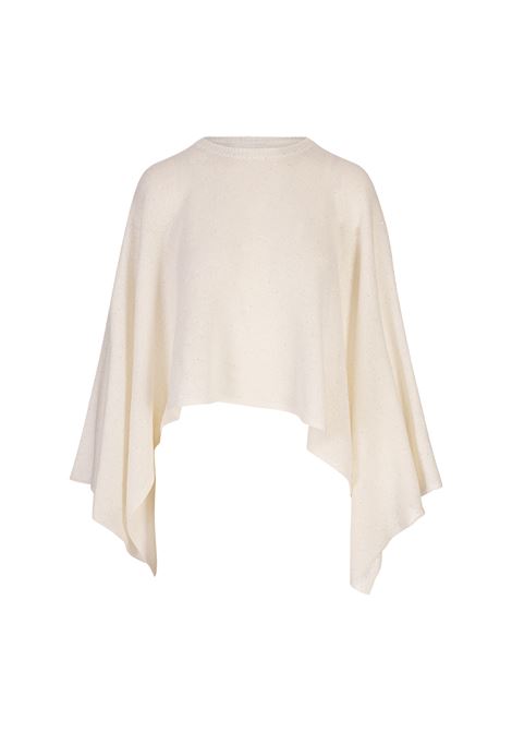 Cappa In Cotone e Lino Con Paillettes Bianca FABIANA FILIPPI | Sciarpe e foulard | SAD275A010D27300000142
