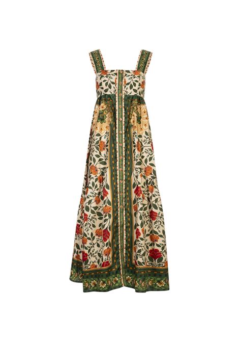 Sand Garden Tapestry Back Bow Maxi Dress FARM RIO | Dress And Jumpsuit | 332299GARDEN TAPESTRY SAND - 25050
