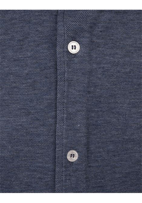 Camicia-Polo In Piquet Di Cotone Superlight Melange Blu Scuro FEDELI | 002506
