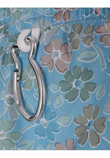 Swim Shorts Azzurri Con Pattern Di Fiori Multicolor FEDELI | 00318-C101181
