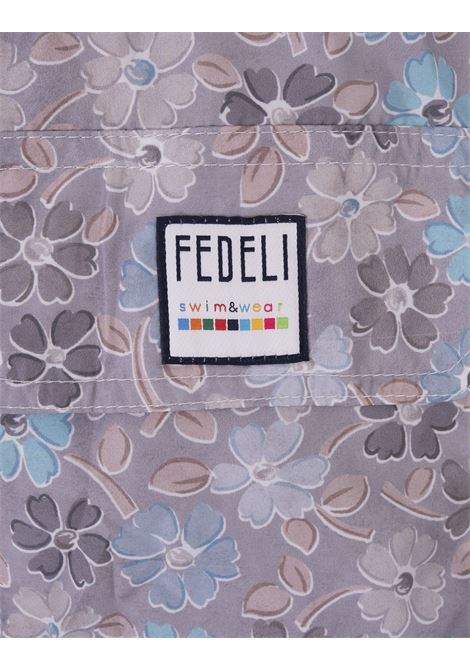 Swim Shorts Viola Con Pattern Di Fiori Multicolor FEDELI | 00318-C101184