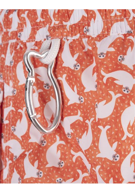 Swim Shorts Arancioni Con Pattern Di Foche FEDELI | 00318-C101254