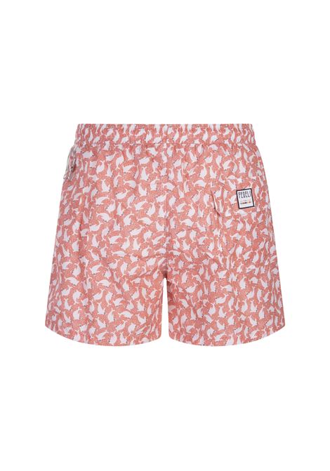 Swim Shorts Rossi Con Pattern Di Foche FEDELI | 00318-C101256