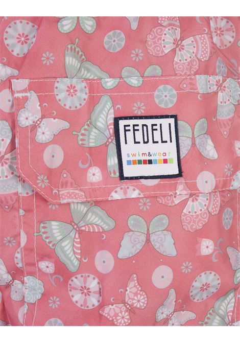 Swim Shorts Rosa Con Stampa Farfalle FEDELI | 00318-C101264