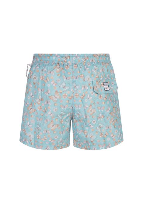 Swim Shorts Celesti Con Stampa Farfalle FEDELI | 00318-C101265