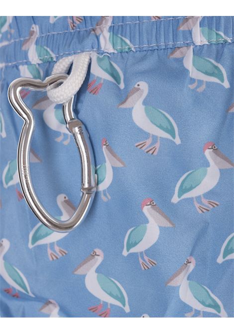 Swim Shorts Azzurri Con Pattern Di Pellicani FEDELI | 00318-C102343