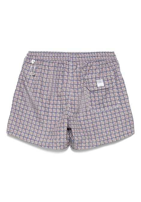 Taupe Swim Shorts with Micro-Pattern FEDELI | 00318-F1009