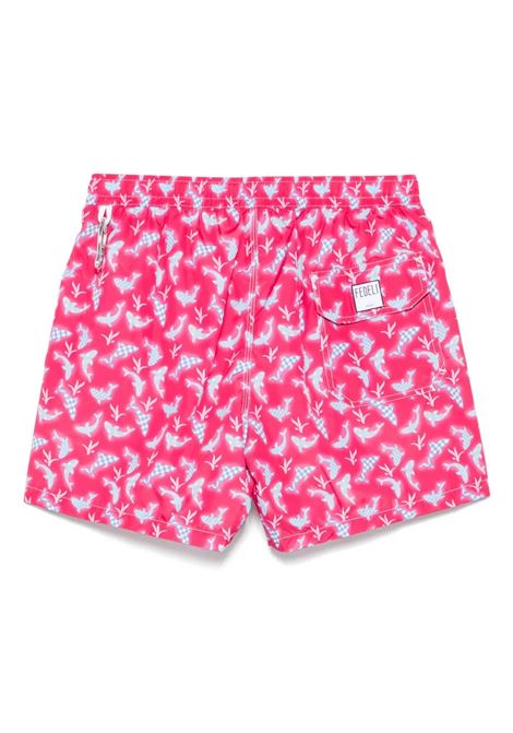 Fuchsia Swim Shorts with Dolphins FEDELI | 00318-F4310