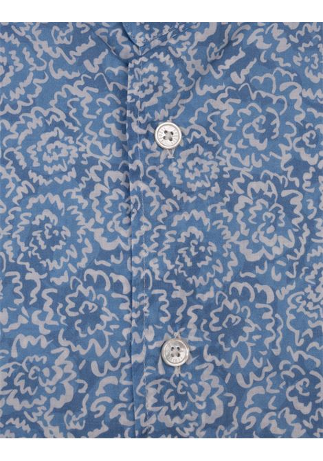 Camicia Sean In Panamino Stampato Azzurro FEDELI | 00512-F214