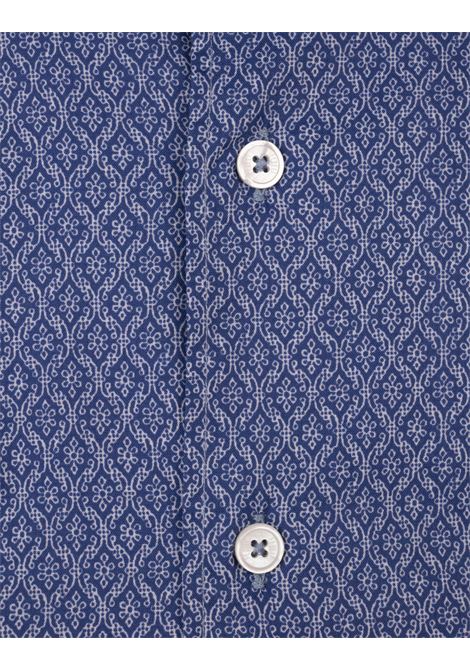 Camicia Sean In Panamino Blu Stampato FEDELI | 00512-F2323