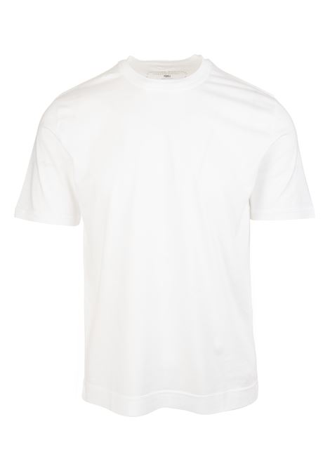 White Organic Jersey Basic T-Shirt FEDELI | 010341
