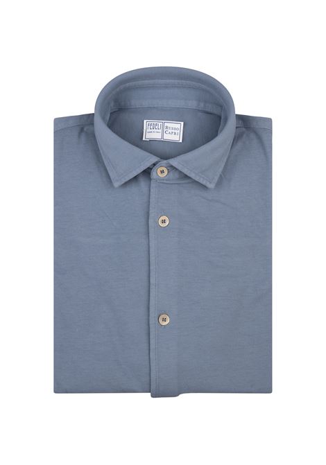 Camicia Robert In Piquet Superlight Avio FEDELI | 013112
