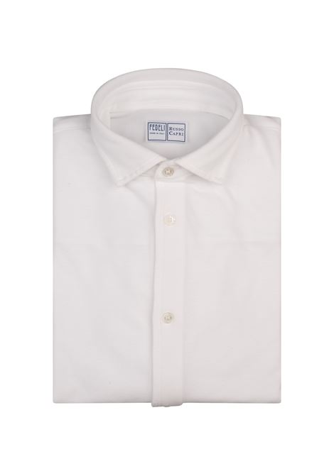 Camicia Robert In Piquet Superlight Bianca FEDELI | 013141