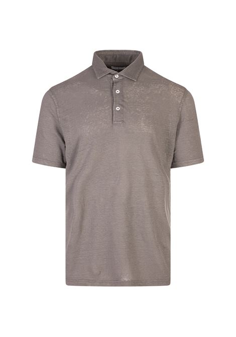 Polo Zero In Lino Flex Dusty Fango FEDELI | 015384