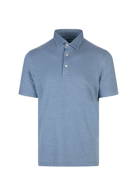 Polo Zero In Lino Flex Dusty Avio FEDELI | 0153917