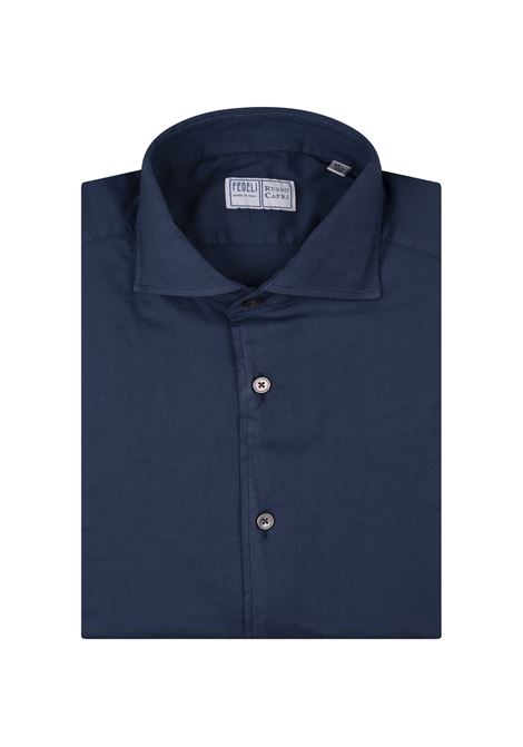 Camicia Sean In Panamino Blu FEDELI | 05072