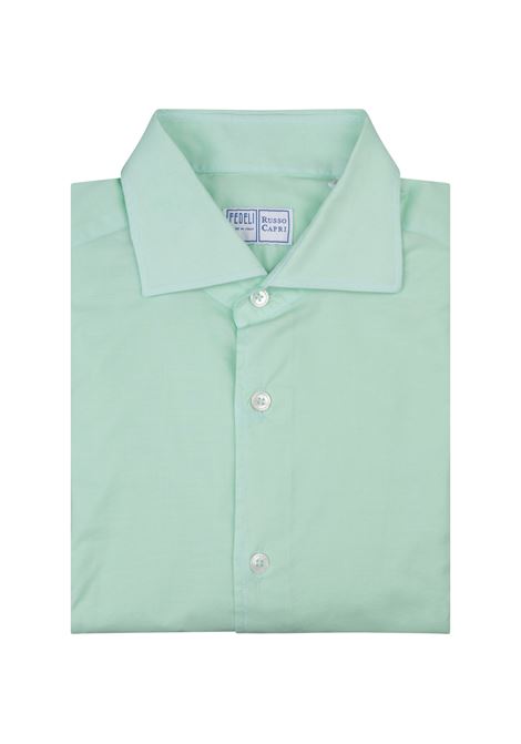 Camicia Sean In Panamino Verde Acqua FEDELI | 050742