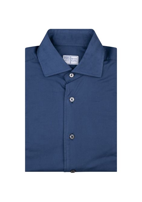 Camicia Sean In Panamino Blu FEDELI | 0507525