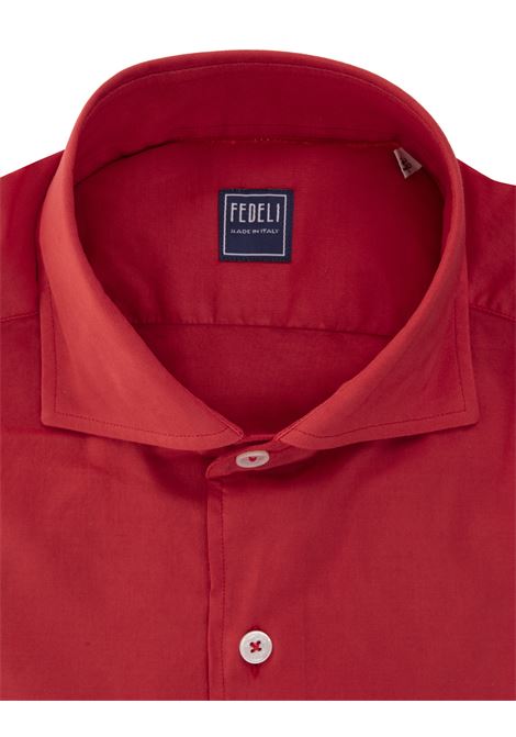 Camicia Sean In Panamino Rosso FEDELI | 050787