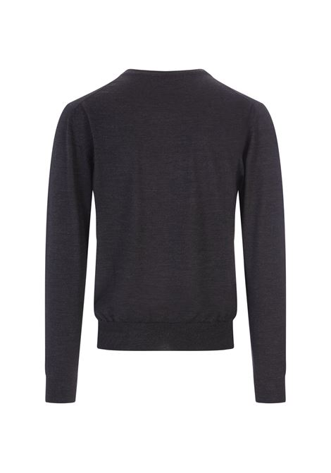 140 Wool V-Neck Pullover In Anthracite FEDELI | 070112