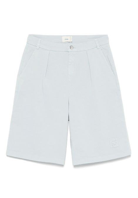 Bermuda Azzurri In Denim Con Ricamo FF FENDI KIDS | Pantaloni | JMF526-ATS1F1EPR