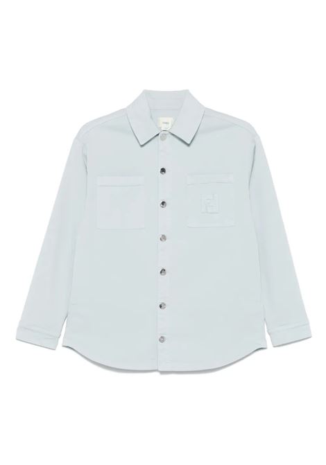 Sky Blue Denim Shirt-Jacket FENDI KIDS | Outwear | JUA240-ATS1F1EPR