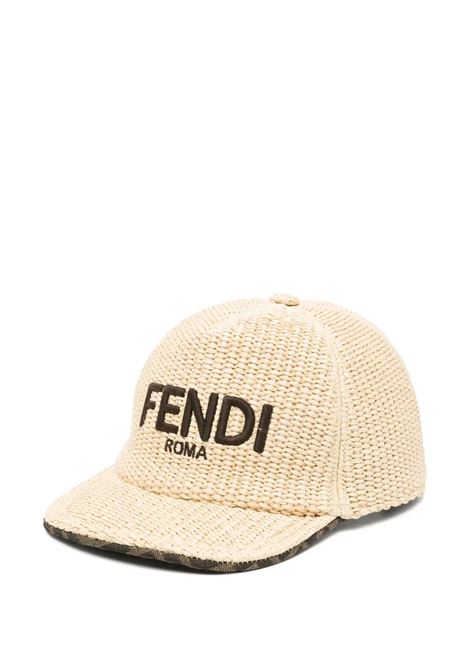 Cappello Da Baseball Beige Con Logo FENDI KIDS | Cappelli | JUP034-AULRF0GUU