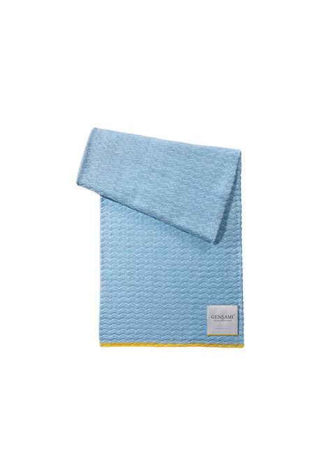 Copertina Punto Onda Azzurra In Seta e Cotone GENSAMI | accessori baby | COP01-B-ONDABLUE SKY