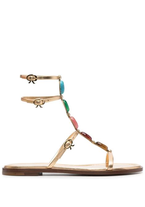 Shanti 05 Sandals In Gold Metallic Leather GIANVITO ROSSI | Sandals | G32301.05CUONPSMEKO