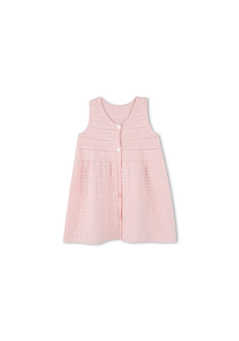 Vestitino Smanicato Rosa Con Motivo 4G GIVENCHY KIDS | vestitini e tutine | H3065944Z