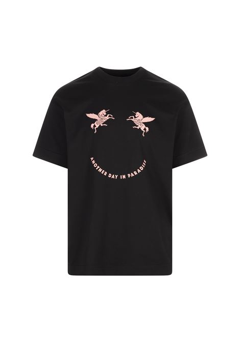 T-Shirt Regular Fit Nera e Rosa Con Stampa Unicorni GIVENCHY | BM71MG3YQ7001