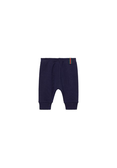 Joggers Blu Scuro Con Dettaglio Web GUCCI KIDS | Pantaloni | 631657-XJGPC4780
