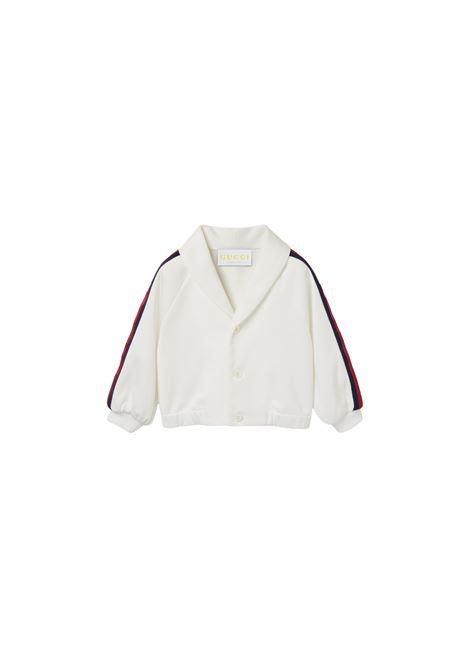 White Oversize Jacket With Web Tape GUCCI KIDS | Outwear | 784171-XJGNR9799