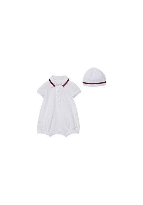 White Cotton Gift Set With Web Detail GUCCI KIDS | Suits | 810978-XJGXV9250