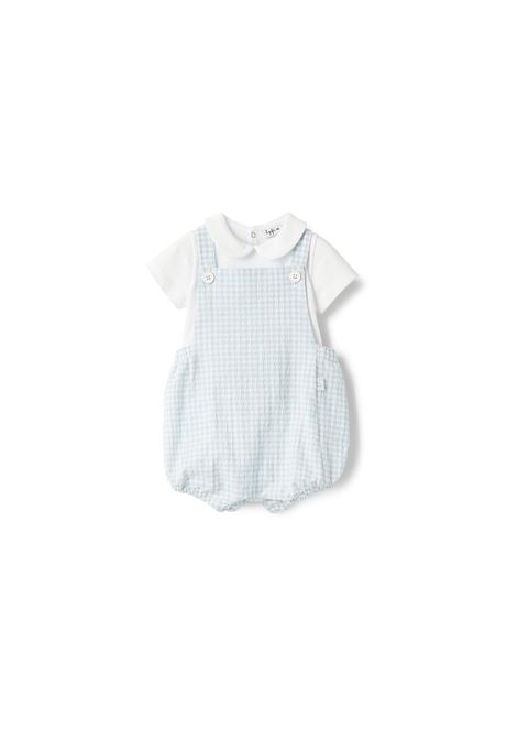 Light Blue Baby Set in Jersey and Seersucker IL GUFO | Suits | P25DP482C3160417