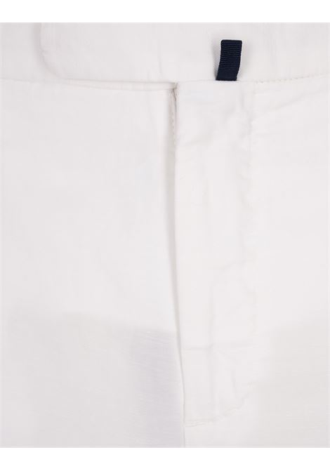 White Slim Fit Pants in Royal Batavia Cotton INCOTEX | 1W0030-9189C001