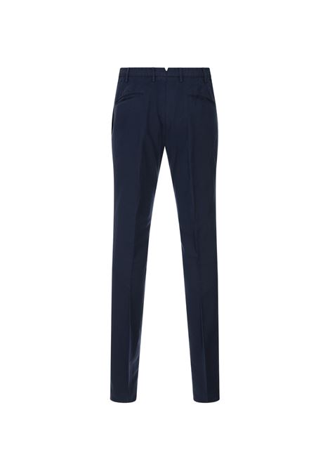 Navy Blue Slim Fit Pants in Royal Batavia Cotton INCOTEX | 1W0030-9189C827