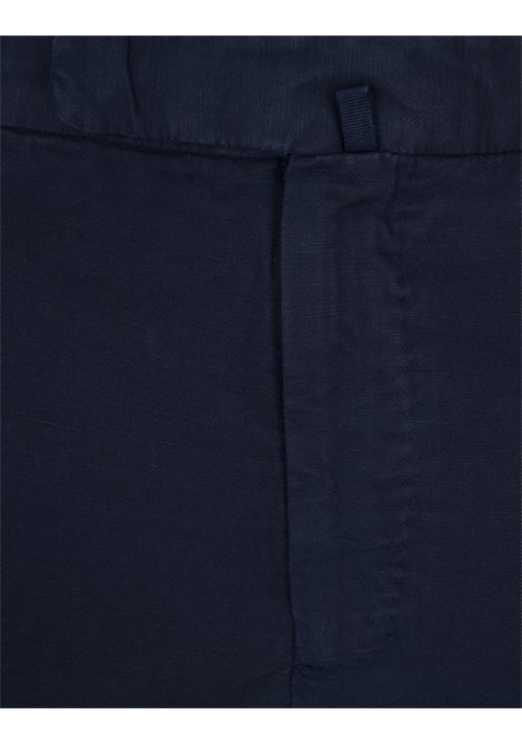 Navy Blue Slim Fit Pants in Royal Batavia Cotton INCOTEX | 1W0030-9189C827
