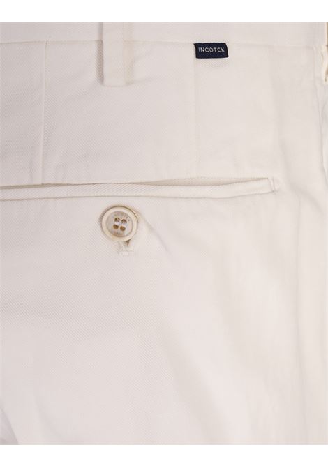 Pantaloni Tapered Fit in Ice Crêpe Chinolino Bianco INCOTEX | ZX541W-9355B002