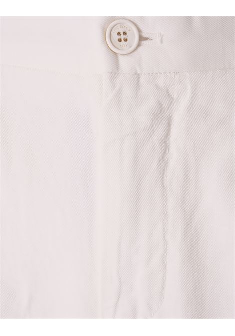Pantaloni Tapered Fit in Ice Crêpe Chinolino Bianco INCOTEX | ZX541W-9355B002