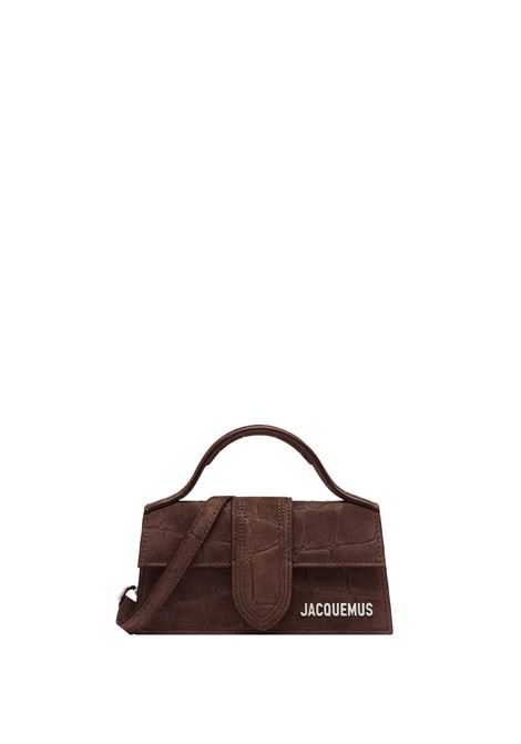 Borsa Le Bambino In Suede Goffrata Coccodrillo Marrone Scuro JACQUEMUS | 213BA006-3243880