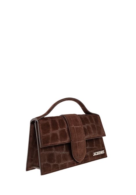Borsa Le Grand Bambino In Suede Goffrata Coccodrillo Marrone Scuro JACQUEMUS | 213BA007-3243880