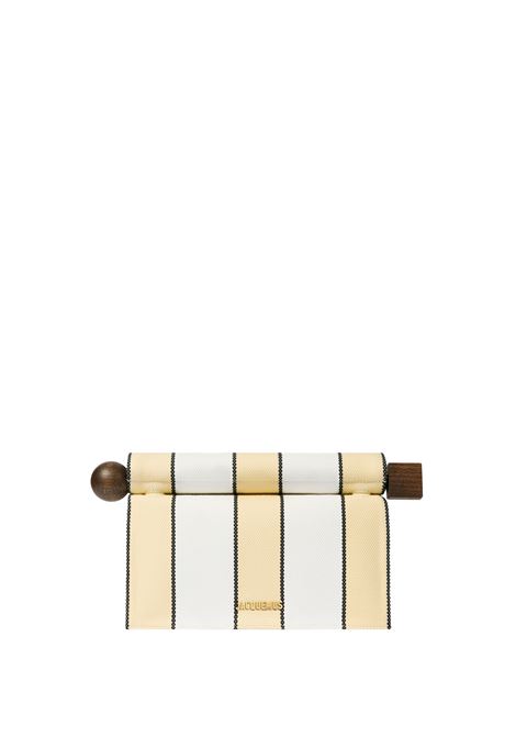 La Pochette Rond Carré a Righe Bianche, Gialle e Nere JACQUEMUS | 233BA356-32042BM
