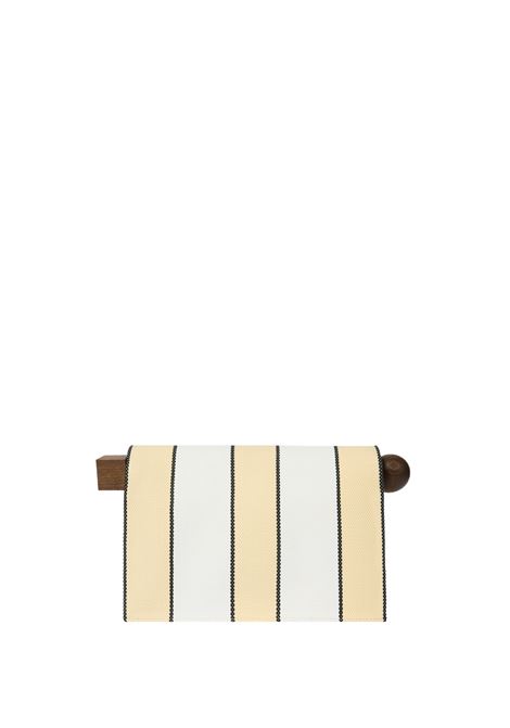 La Pochette Rond Carré a Righe Bianche, Gialle e Nere JACQUEMUS | 233BA356-32042BM