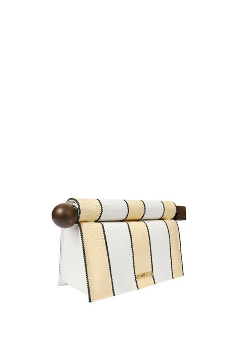 La Pochette Rond Carré a Righe Bianche, Gialle e Nere JACQUEMUS | 233BA356-32042BM