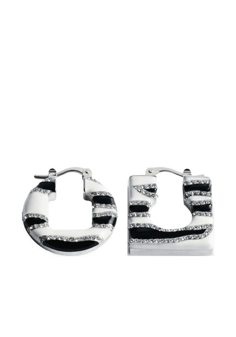 Les Boucles Rond Carre Earrings Zebra Black and White JACQUEMUS | 233JW567-51009DZ