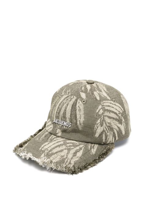 Cappello Da Baseball La Casquette Artichaut In Jacquard Banana Logo Khaki JACQUEMUS | 235AC452-17485CA