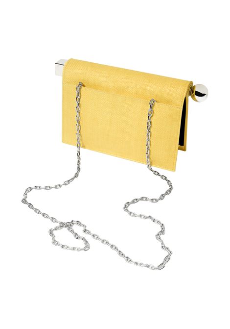 La Petite Pochette Rond Carré In Rafia Gialla JACQUEMUS | 241BA392-3215210